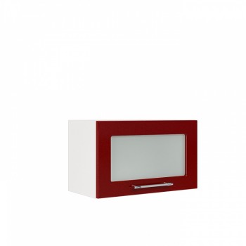 Бруклин ШВГС 600 Шкаф верхний горизонтальный со стеклом (Бетон белый/корпус Белый) в Болотном - bolotnoe.mebel54.com | фото
