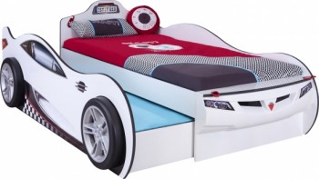 CARBED Кровать-машина Coupe с выдвижной кроватью White 20.03.1310.00 в Болотном - bolotnoe.mebel54.com | фото