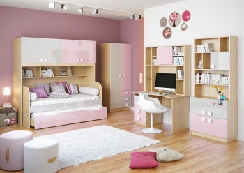 Детская комната Грэйси (Розовый/Серый/корпус Клен) в Болотном - bolotnoe.mebel54.com | фото