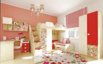 Детская комната Ретвит (Бежевый/Красный/корпус Клен) в Болотном - bolotnoe.mebel54.com | фото
