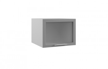 Гарда ГВПГС 600 шкаф верхний горизонтальный глубокий со стеклом высокий (Ваниль/корпус Серый) в Болотном - bolotnoe.mebel54.com | фото