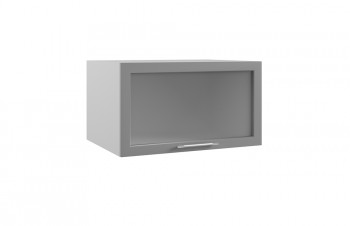 Гарда ГВПГС 800 шкаф верхний горизонтальный глубокий со стеклом высокий (Ваниль/корпус Серый) в Болотном - bolotnoe.mebel54.com | фото