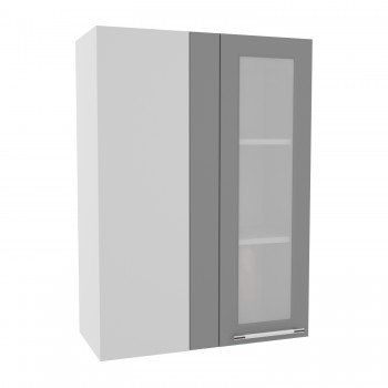 Гарда ВПУС 650 шкаф верхний угловой со стеклом высокий (Ваниль/корпус Серый) в Болотном - bolotnoe.mebel54.com | фото