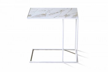 Журнальный столик Stone 018 (Прямоугольный) Металл/Керамика 500 Белый в Болотном - bolotnoe.mebel54.com | фото