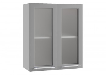 Капри ПС 600 шкаф верхний со стеклом (Липа белый/корпус Серый) в Болотном - bolotnoe.mebel54.com | фото