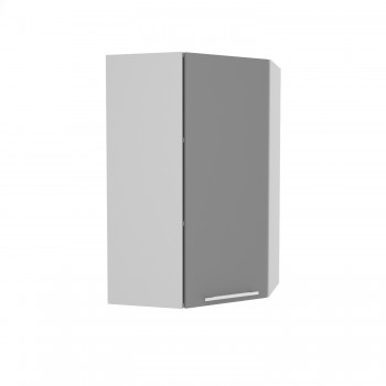 Капри ВПУ 550 шкаф верхний угловой высокий (Липа белый/корпус Серый) в Болотном - bolotnoe.mebel54.com | фото