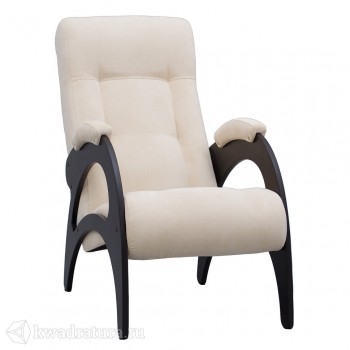 Кресло для отдыха Неаполь Модель 9 без лозы (Венге-эмаль/Ткань Ваниль Verona Vanilla) в Болотном - bolotnoe.mebel54.com | фото