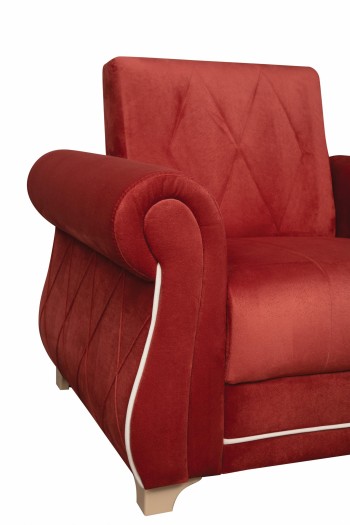 Кресло для отдыха "Порто" (микровелюр Гавайи бордо / микровельвет крем)/осн. в Болотном - bolotnoe.mebel54.com | фото