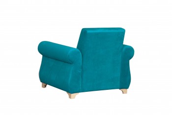 Кресло для отдыха "Порто" (велюр киви бирюза / микровельвет крем) в Болотном - bolotnoe.mebel54.com | фото