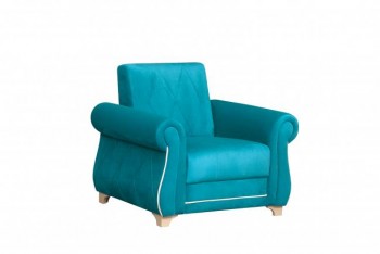 Кресло для отдыха "Порто" (велюр киви бирюза / микровельвет крем) в Болотном - bolotnoe.mebel54.com | фото