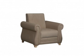 Кресло для отдыха "Порто" (велюр киви латте / микровельвет крем) в Болотном - bolotnoe.mebel54.com | фото