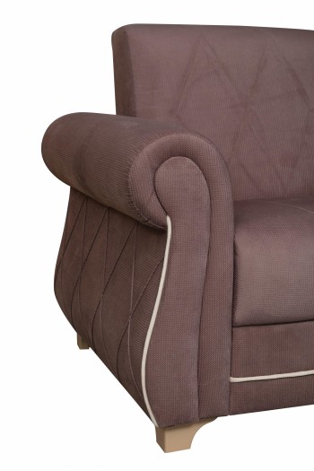 Кресло для отдыха "Порто" (велюр текстура лиловый / микровельвет крем)/осн. в Болотном - bolotnoe.mebel54.com | фото