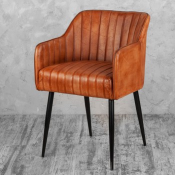 Кресло кожаное Лофт Честер-Нью (Коричневый) в Болотном - bolotnoe.mebel54.com | фото