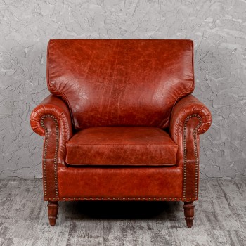 Кресло кожаное Лофт Аристократ (кожа буйвола) в Болотном - bolotnoe.mebel54.com | фото