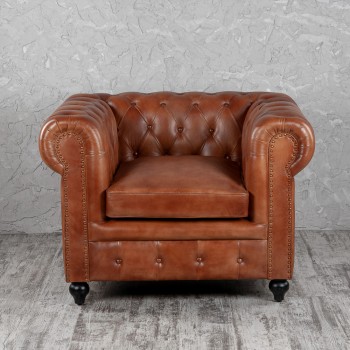Кресло кожаное Лофт Честер (кожа) в Болотном - bolotnoe.mebel54.com | фото