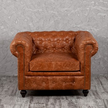 Кресло кожаное Лофт Честер (кожа буйвола) в Болотном - bolotnoe.mebel54.com | фото