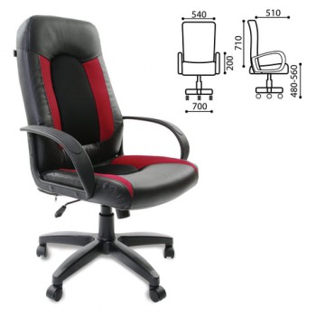 Кресло офисное BRABIX Strike EX-525 (черно-красный) в Болотном - bolotnoe.mebel54.com | фото