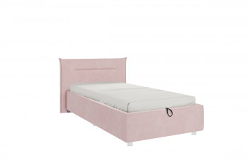Кровать 0.9 Альба (Нежно-розовый велюр/под-мех) в Болотном - bolotnoe.mebel54.com | фото