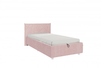 Кровать 0.9 Бест (Нежно-розовый велюр/под-мех) в Болотном - bolotnoe.mebel54.com | фото