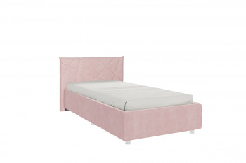 Кровать 0.9 Бест с основанием (Нежно-розовый велюр) в Болотном - bolotnoe.mebel54.com | фото