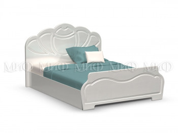 Кровать 1,4м Гармония (Белый/Белый глянец) в Болотном - bolotnoe.mebel54.com | фото