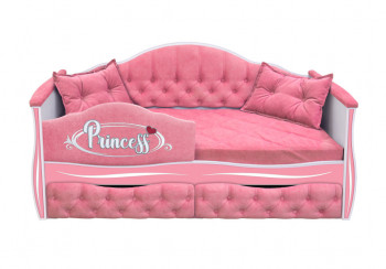 Кровать 160 серии Иллюзия 2 ящика 36 Розовый (мягкий бортик/подушки) в Болотном - bolotnoe.mebel54.com | фото
