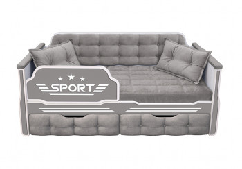 Кровать 160 серии Спорт 2 ящика 45 Серый (подушки) в Болотном - bolotnoe.mebel54.com | фото