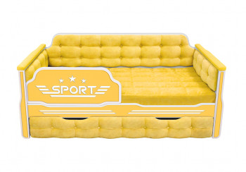 Кровать 170 серии Спорт 1 ящик 74 Жёлтый (мягкие боковые накладки) в Болотном - bolotnoe.mebel54.com | фото