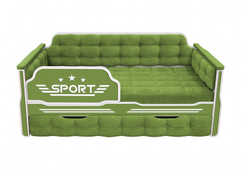 Кровать 170 серии Спорт 1 ящик 76 Зелёный (мягкие боковые накладки) в Болотном - bolotnoe.mebel54.com | фото