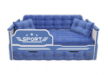 Кровать 170 серии Спорт 1 ящик 85 Синий (подушки) в Болотном - bolotnoe.mebel54.com | фото