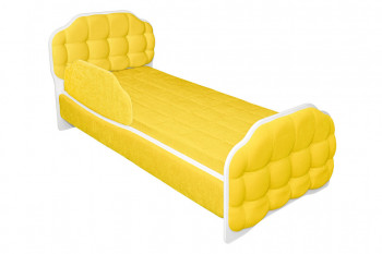 Кровать 180 Атлет 74 жёлтый (мягкий бортик) в Болотном - bolotnoe.mebel54.com | фото