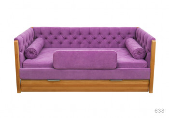 Кровать 180 серии Леди + ящик 32 Фиолетовый (мягкий бортик/подушка валик) в Болотном - bolotnoe.mebel54.com | фото