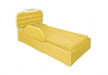 Кровать 190 Атлет Lux 74 Жёлтый (мягкий бортик) в Болотном - bolotnoe.mebel54.com | фото