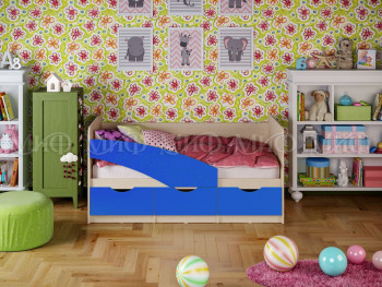 Кровать Бабочки 2,0м (Синий матовый) в Болотном - bolotnoe.mebel54.com | фото