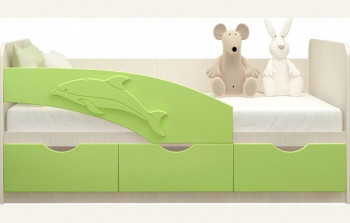 Кровать детская 1,8м Дельфин (Салатовый металлик) в Болотном - bolotnoe.mebel54.com | фото
