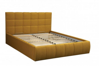 Кровать "Диана" ш. 1400 (Н=1010мм) (жаккард горчица) в Болотном - bolotnoe.mebel54.com | фото