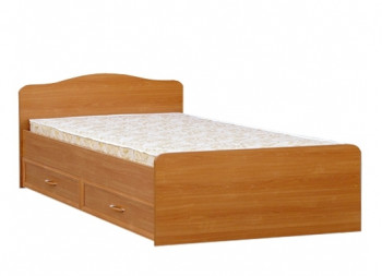 Кровать двойная с ящиками 1400-1 без матраса (круглые спинки) Вишня Оксфорд в Болотном - bolotnoe.mebel54.com | фото