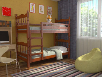 Кровать двухъярусная Соня из массива сосны 800*1890 Орех в Болотном - bolotnoe.mebel54.com | фото