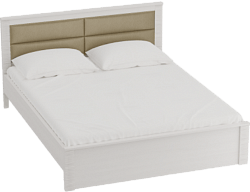 Кровать Элана 1600 с основанием Бодега белая в Болотном - bolotnoe.mebel54.com | фото
