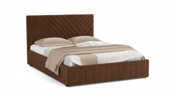 Кровать Гамма ш. 1400 (без основания для хранения) (велюр тенерифе шоколад) в Болотном - bolotnoe.mebel54.com | фото