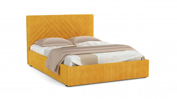 Кровать Гамма ш. 1400 (с основанием для хранения) (велюр тенерифе куркума) в Болотном - bolotnoe.mebel54.com | фото