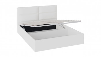 Кровать «Глосс» с мягкой обивкой и подъемным механизмом тип 1 (1400) (Белая) в Болотном - bolotnoe.mebel54.com | фото