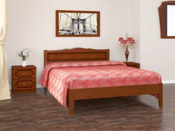 Кровать Карина-7 из массива сосны 1200*2000 Орех в Болотном - bolotnoe.mebel54.com | фото
