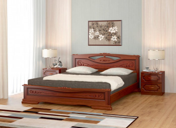Кровать Карина-7 из массива сосны 1400*2000 Орех в Болотном - bolotnoe.mebel54.com | фото