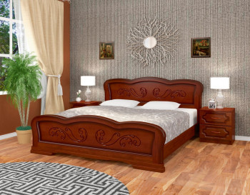 Кровать Карина-8 из массива сосны 1200*2000 Орех в Болотном - bolotnoe.mebel54.com | фото