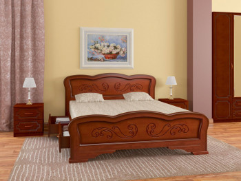 Кровать Карина-8 с ящиками из массива сосны 1600*2000 Орех в Болотном - bolotnoe.mebel54.com | фото