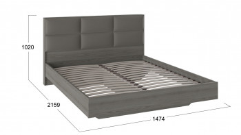Кровать «Либерти» с мягким изголовьем и подъемным механизмом Хадсон/Ткань Грей/1400 в Болотном - bolotnoe.mebel54.com | фото