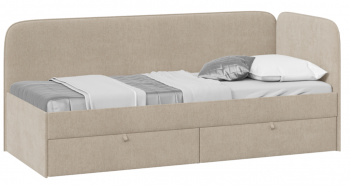 Кровать «Молли» с мягкой обивкой (900) тип 1 (Микровелюр Scandi Cream 03) в Болотном - bolotnoe.mebel54.com | фото