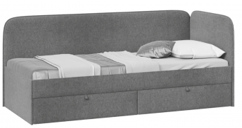 Кровать «Молли» с мягкой обивкой (900) тип 1 (Микровелюр Scandi Graphite 22) в Болотном - bolotnoe.mebel54.com | фото