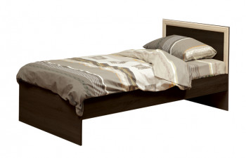 Кровать одинарная 21.55 (шир. 900) с настилом (венге/профиль дуб линдберг)/осн. в Болотном - bolotnoe.mebel54.com | фото
